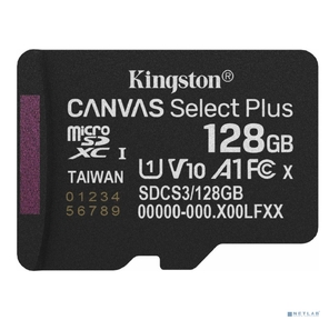 Флеш карта microSDXC 128GB Kingston SDCS3 / 128GBSP Canvas Select Plus V10 A1 w / o adapter