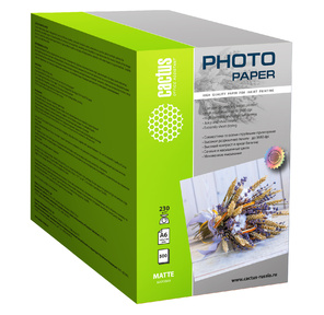 Cactus CS-MA6230500 Фотобумага 10x15 / 230г / м2 / 500л. / белый матовое для струйной печати