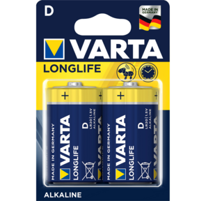 Батарейка /  Батарейка Varta LONGLIFE LR20 D BL2 Alkaline 1.5V  (4120)  (2 / 20 / 100)  (2 шт.)