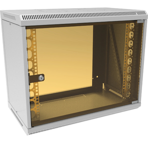 Шкаф коммутационный Suprlan  (05-1090) настенный 9U 600x350мм пер.дв.стекл направл.под закл.гайки RAL 7035 285мм 15кг 500мм