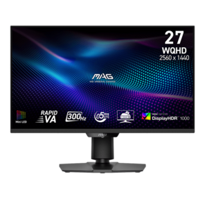 Монитор MSI MAG 274QPF X30MV 27" 16:9 WQHD (2560x1440) Rapid VA Flat,  DisplayHDR 1000,  0.5ms,  5000:1,  100M:1,  400nits,  178 / 178,  2xHDMI 2.1,  DP 1.4a,  Tilt, Swivel, Height, Pivot, VESA, 300Hz, Black, 1y w-ty