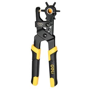 Револьверный дырокол для кожи 6-в-1 Deli DL1919 9"; Размер: 9 дюймов. Диаметр пуансона: 2,  2, 5,  3,  3, 5,  4,  4, 5 мм. Материал: Cr-V.