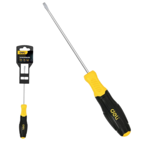 Шлицевая отвертка Deli DL6351001N 5х100мм сталь Cr-V,  двухкомпонентная прорезиненная рукоять