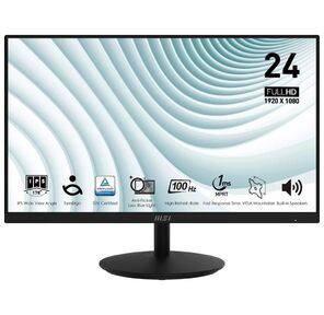 Монитор MSI PRO MP242A 23.8" Black  (IPS,  1920x1080,  D-Sub+HDMI+DP,  1 ms,  178° / 178°,  300 cd / m,  1000:1  (100M:1),  100Hz,  MM)