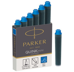 Картридж Parker Quink Z17 Mini  (CW1950409) синие чернила для ручек перьевых  (6шт)