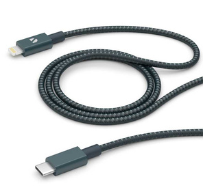 Deppa Дата-кабель USB-C - Lightning,  MFI,  алюминий / нейлон,  3A,  1.2м,  графит