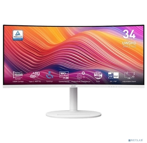 MSI Modern MD342CQPW 34" 21:9 UWQHD (3440x1440) VA Curve 1500R, 1ms (MPRT), 3000:1, 100M:1, 300nit, 178 / 178, 2*HDMI, 1*DP, 2xUSB Type-A, USB Type-B, USB Type-C, Speaker, Tilt, Swivel, Height, 120Hz, White, 1y war-ty