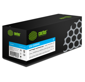 Картридж лазерный Cactus CS-C055HC голубой  (5900стр.) для Canon LBP663Cdw / LBP664Cx / MF746Cx / MF742Cdw / 
