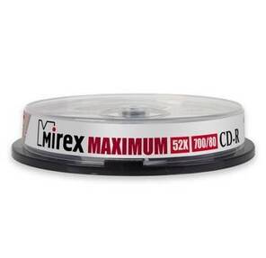 Диск CD-R Mirex 700 Mb,  52х,  Maximum,  Cake Box  (10),   (10 / 300)