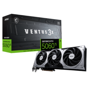 MSI PCI-E 5.0 RTX 5060 Ti 8G VENTUS 3X OC NVIDIA GeForce RTX 5060TI 8Gb 256bit GDDR7 2482 / 28000 HDMIx1 DPx3 HDCP Ret