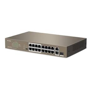 IP-COM F1118P-16-150W Коммутатор неуправляемый PoE,  18 портов,  16х100 Мбит / с,  2x1 Гбит / с,  SFP 1x1 Гбит / с,  PoE 16х30 Вт  (до 130Вт),  установка в стойку 1U