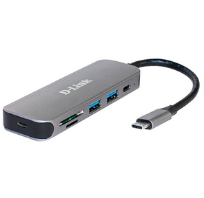 D-Link DUB-2325 / A1A Концентратор с 2 портами USB 3.0,  1 портом USB Type-C,  слотами для карт SD и microSD и разъемом USB Type-C