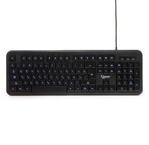 Клавиатура Gembird KB-200L черный  USB {104 клавиши,  подсветка белая,  кабель 1.45м}