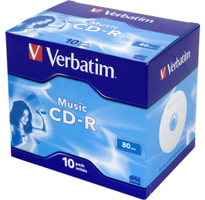 Диск CD-R Verbatim 700Mb 16x 80 min. Audio Jewel Case Color "Live It"  (10шт) 43365