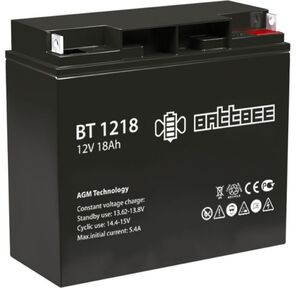 Аккумуляторная батарея Delta BT 1218 напряжение  12 / 18В,  емкость 182х76х167Ач  (198х166х170mm)