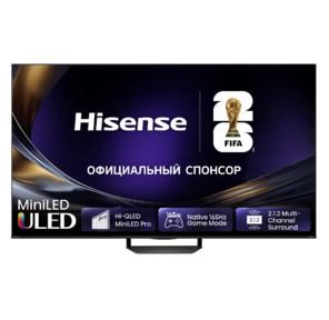 Телевизор QLED Hisense 75" 75U7S PRO темно-серый 4K Ultra HD 120Hz DVB-T DVB-T2 DVB-C DVB-S DVB-S2 USB WiFi Smart TV