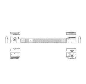 Кабель JPC P732EGB00800-1    Cable MCIO x8 74P  (угловой Right Exit)  -TO-  MCIO x8 74P  (угловой Right Exit) ,  85 Ohm,  L:80cm