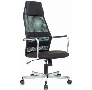 Кресло Бюрократ KB-5M черный TW-01 3C11 сетка / ткань с подголов. крестовина металл хром