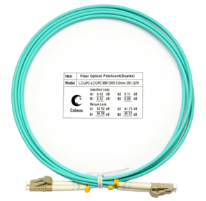 Cabeus FOP-50-LC-LC-2m Шнур оптический duplex LC-LC 50 / 125mm OM3 2м LSZH