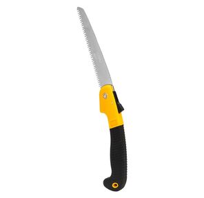 Садовая пила складная Deli DL580618 180мм 7";. Сталь 65 MN. Шаг зубьев 7 TPI. Складное полотно. Обрезиненая ручка. Шлифовка зубов с 3-х сторон,  двухрядное распределение кромок