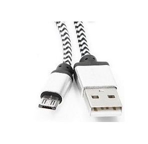 Gembird Кабель USB 2.0 Cablexpert CC-mUSB2sr1m,  AM / microBM 5P,  1м,  нейлоновая оплетка,  алюминиевые разъемы,  серебристый,  пакет