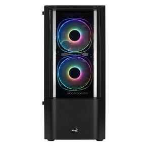 Корпус MidTower AeroCool Quantum-G-BK-v2  (черный) без Б / п,   ATX 3FRGB Fan on front panel