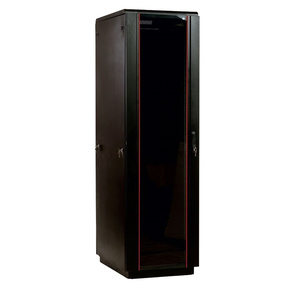 Шкаф телекоммуникационный напольный 33U  (600x600) дверь стекло,  чёрный