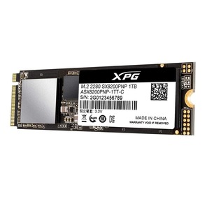 A-DATA ASX8200PNP-1TT-C XPG SX8200 Pro,  1TB,  M.2 2280,  PCI-E 3x4,  [R / W - 3350 / 2800 MB / s] 3D-NAND TLC