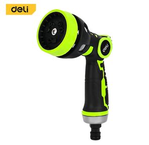 Пистолет-распылитель поливочный бескурковый Deli DL8762 9 режимов распыления,  диаметр шланга 3 / 4";,  прорезиненная рукоять,  корпус из цинкового сплава