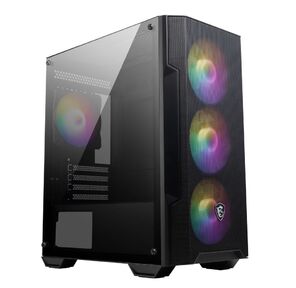 MSI MAG FORGE M100A,  MATX,  BLACK,  WINDOW,  2x3.5",  Compatible with 2.5"  (Max up to 4x2.5"),  1xUSB 3.2 Gen 1,  2xUSB 2.0,  FRONT 3x120mm ARGB,  REAR 1x120mm ARGB
