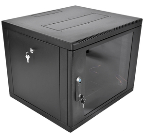 Шкаф коммутационный ЦМО  (ШРН-М-9.500-9005) настенный 9U 600x520мм пер.дв.стекл 130кг черный 456мм 19.35кг 180град. 480мм металл