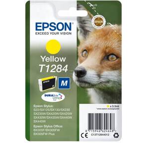 Картридж струйный Epson T1284 C13T12844012 желтый  (3.5мл) для Epson S22 / SX125