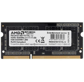 Память DDR3 4Gb 1600MHz AMD R534G1601S1SL-U RTL PC3-12800 CL11 SO-DIMM 204-pin 1.35В