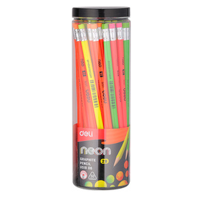 Карандаш ч / г Deli EU51806 Neon 2B трехгран. ассорти туба пл. ластик