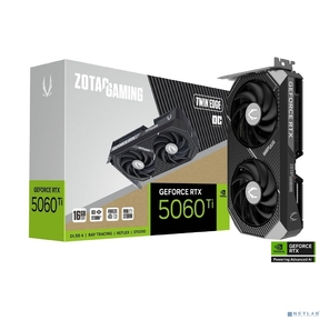 Видеокарта Zotac PCI-E 5.0 RTX 5060TI 16GB TWIN EDGE OC NVIDIA GeForce RTX 5060TI 16Gb 128bit GDDR7 2602 / 28000 HDMIx1 DPx3 HDCP Ret