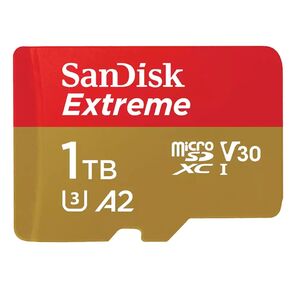 Флеш карта microSDXC 1024GB SanDisk EXTREME Class 10,  UHS-I,  W130,  R 190 МБ / с,  <SDSQXAV-1T00-GN6MN> без адаптера на SD