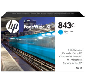 HP 843C 400-ml Cyan Ink Cartridge