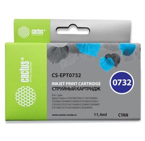 Cactus CS-EPT0732 Картридж струйный голубой для Epson Stylus С79 / C110 / СХ3900 / CX4900 / CX5900 / CX7300 / CX8300 / CX9300  (11.4мл)