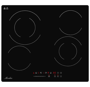 Встраиваемая варочная панель /  электрическая,  60 см,  4 конфорки,  черный цвет