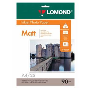 Бумага Lomond A4 90г / м2 25л. матовая  (0102029)