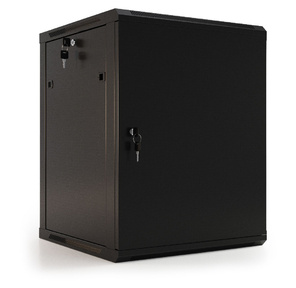 Hyperline TWB-0645-SR-RAL9004 Шкаф настенный 19-дюймовый  (19"),  6U,  367x 600х 450мм,  металлическая передняя дверь с замком,  две боковые панели,  цвет черный  (RAL 9004)  (разобранный)