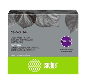 Картридж ленточный Cactus CS-DK11204 черный для Brother P-touch QL-500,  QL-550,  QL-700,  QL-800