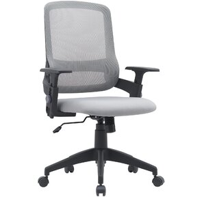 Кресло Cactus CS-MC313-BKGY черный / серый сетка / ткань низк.спин. крестов. пластик пластик черный