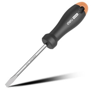 Шлицевая отвёртка "Home Series Gray" Deli HT1106C 6x150мм  Эксклюзивный дизайн. Рукоятка из высококачественного софттач пластика