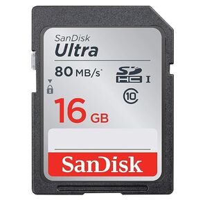 Флеш карта SD 16GB SanDisk SDHC Class 10 SecureDigital UHS-I Ultra 80MB / s