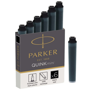 Картридж Parker Quink Z17 Mini  (CW1950407) черные чернила для ручек перьевых  (6шт)