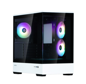 ZALMAN P30 BW,  MATX,  BLACK / WHITE,  WINDOW,  2x3.5",  3x2.5",  1xUSB TYPE-C,  1xUSB3.0,  SIDE 2x120mm ARGB,  REAR 1x120mm ARGB