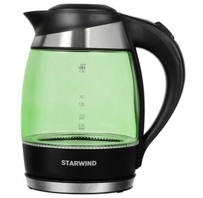 Чайник электрический Starwind SKG2213 1.8л. 2200Вт зеленый / черный  (корпус: стекло)
