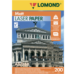 Бумага LOMOND Двухсторонняя Матовая 200 г / м2,  A3 / 250л  для лазерной печати