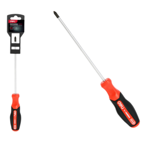 Крестовая DL3453 PH0x75мм сталь S2,  матовый стержень,  двухкомпонентная прорезиненная рукоять